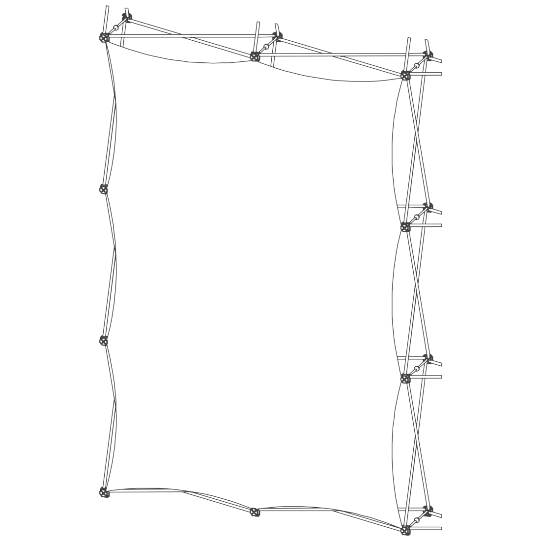 Xclaim (2x3 Quad) All Front Fabric Popup Display (Graphic Only)