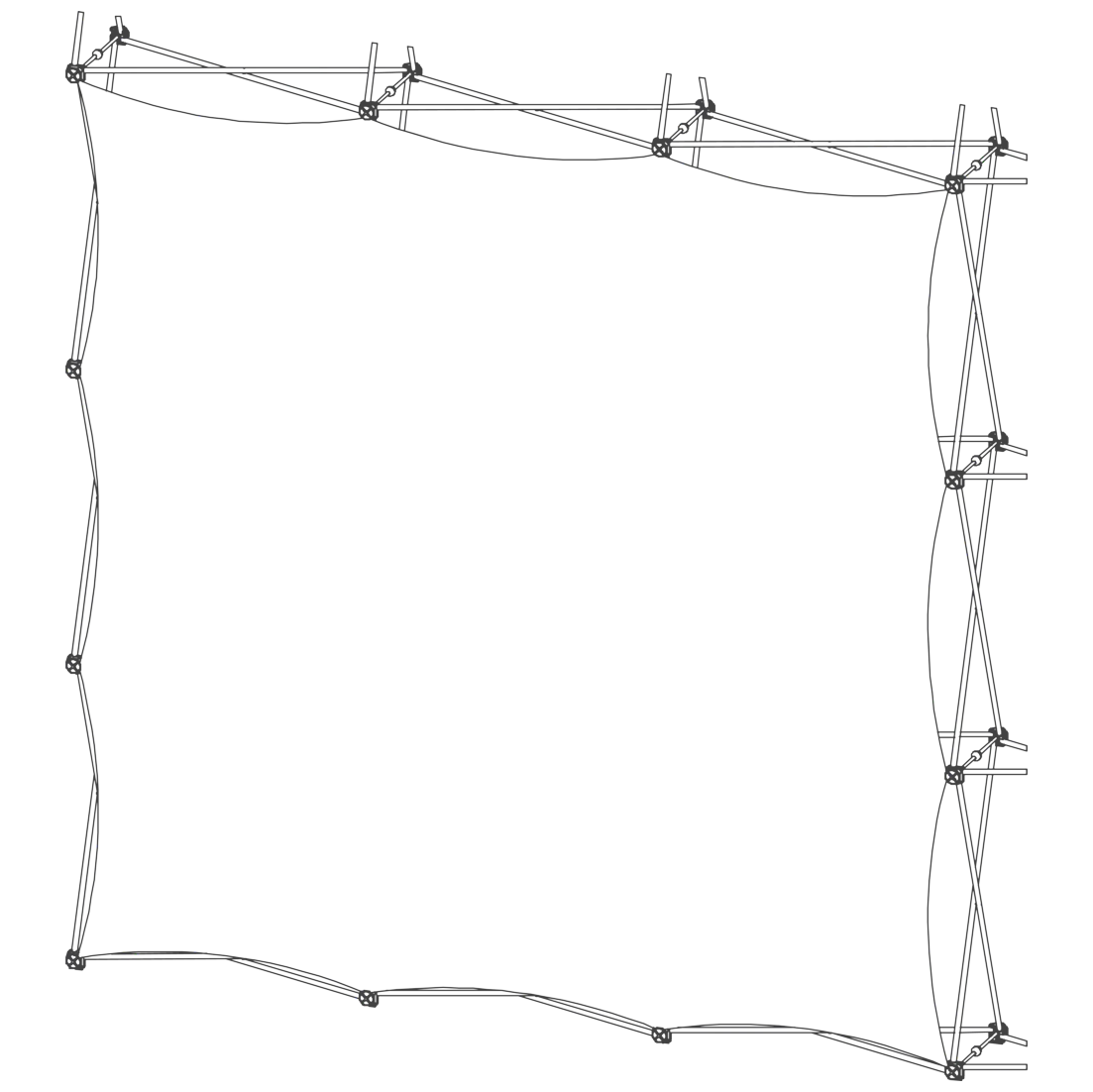 Xclaim (3x3 Quad) All Front Fabric Popup Display (Graphic Only)