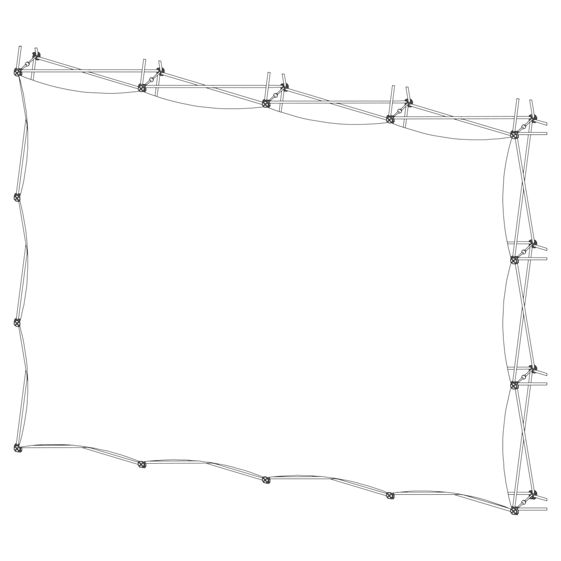 Xclaim (4x3 Quad) All Front Fabric Popup Display (Graphic Only)