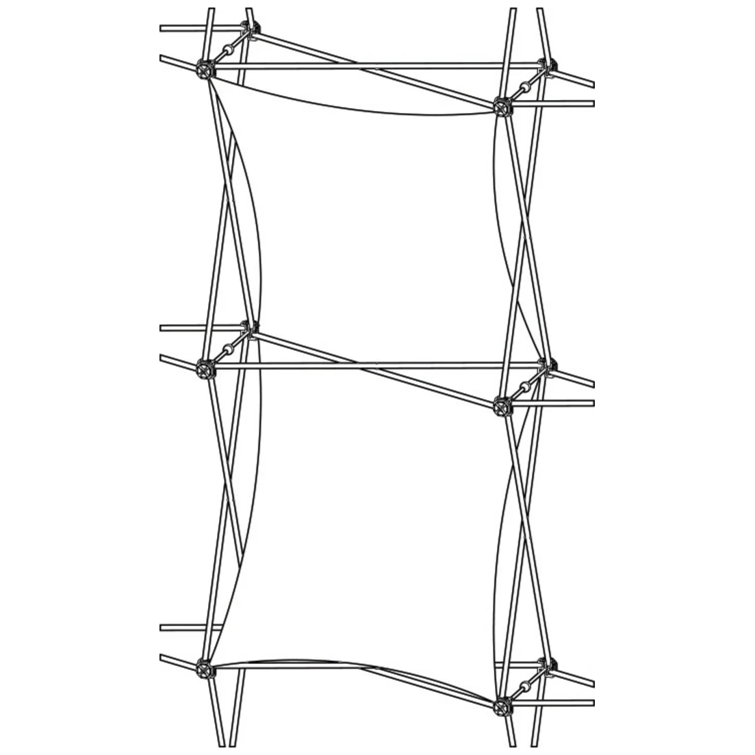 Xclaim (1x2 Quad) Double Thread Fabric Popup Display (Graphic Only)