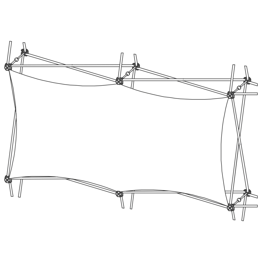 Xclaim (2x1 Quad) Double Thread Fabric Popup Display (Graphic Only)