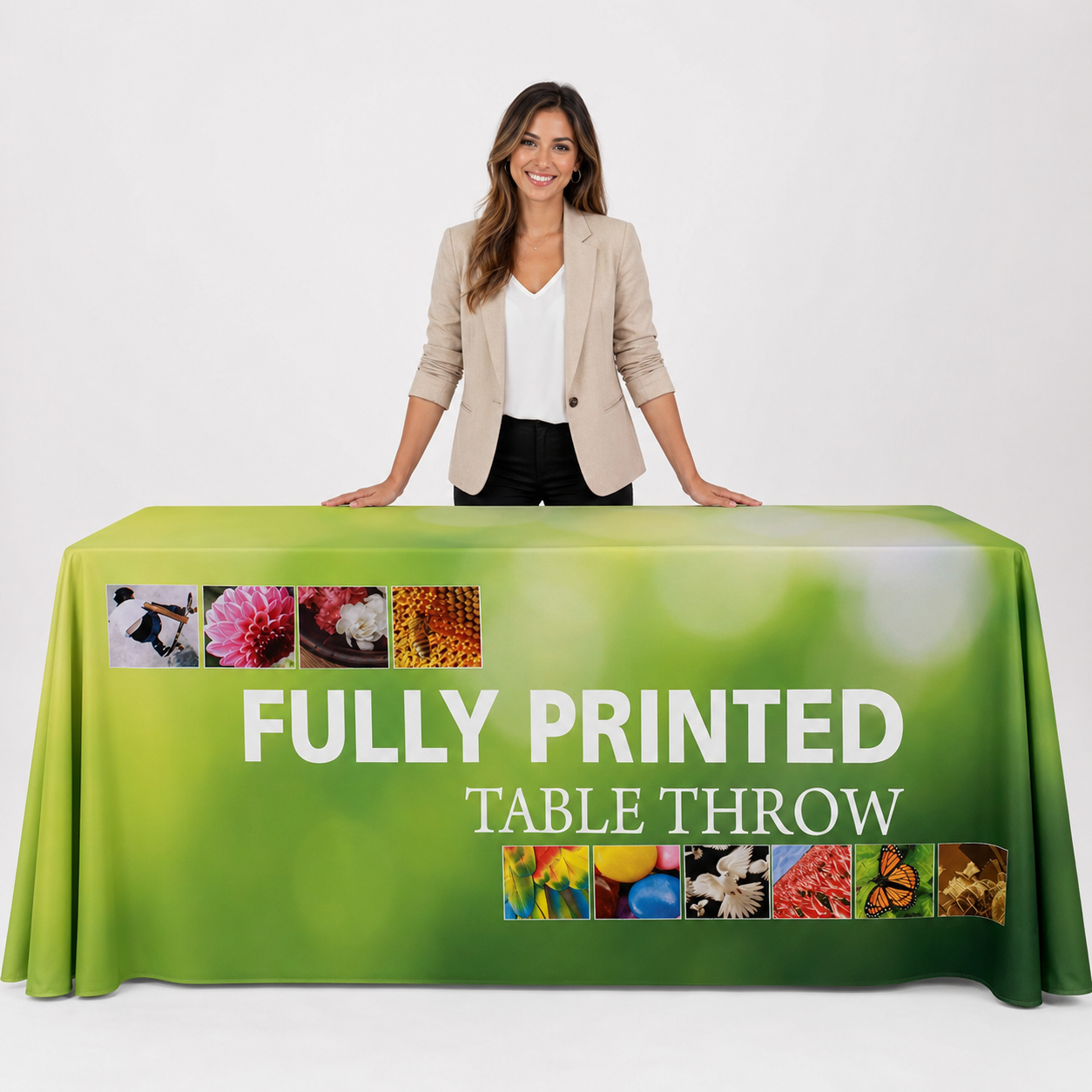 6ft Imprinted Premium Dye-Sublimated Table Throw Full