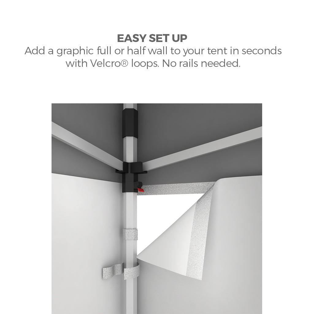 10ft Pop - up Canopy Tent Double - sided w/ (1) Full Wall and (2) Half Walls (Graphic Only) - All4Displays