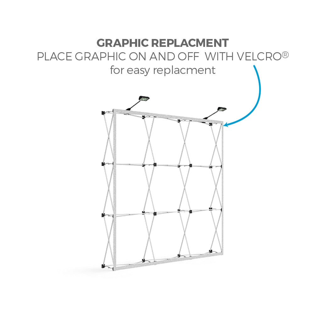 10ft x 10ft OneFabric® Straight Pop Up Display w/o End Caps (Graphic Package) - All4Displays