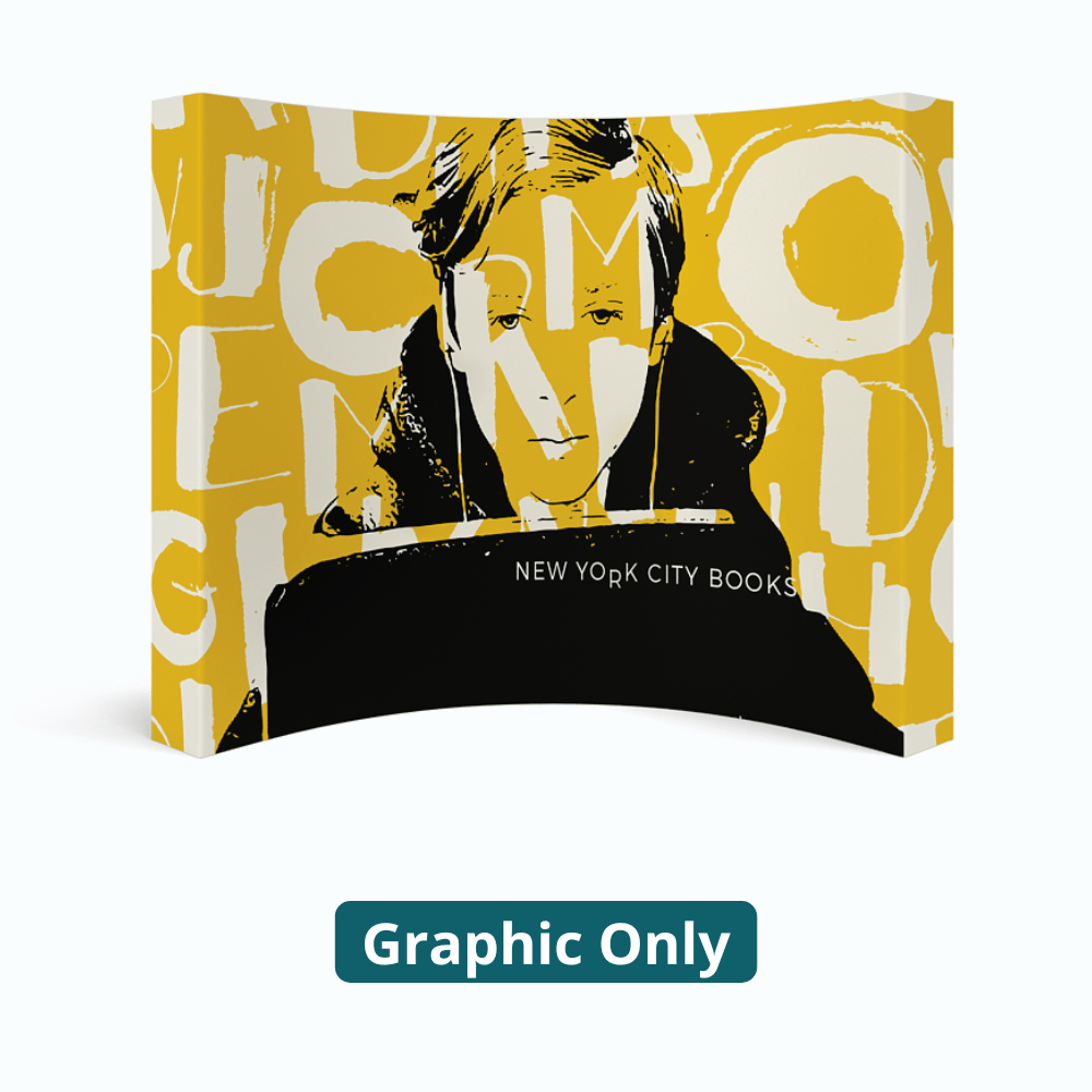 10ft x 8ft OneFabric® Curved Pop Up Display w/ End Caps (Graphic Only) - All4Displays