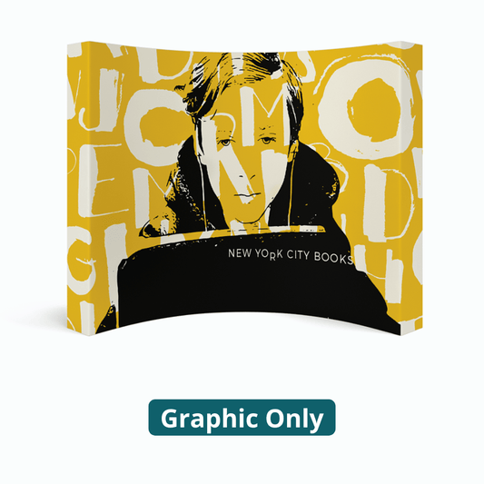 10ft x 8ft OneFabric® Curved Pop Up Display w/ End Caps (Graphic Only) - All4Displays