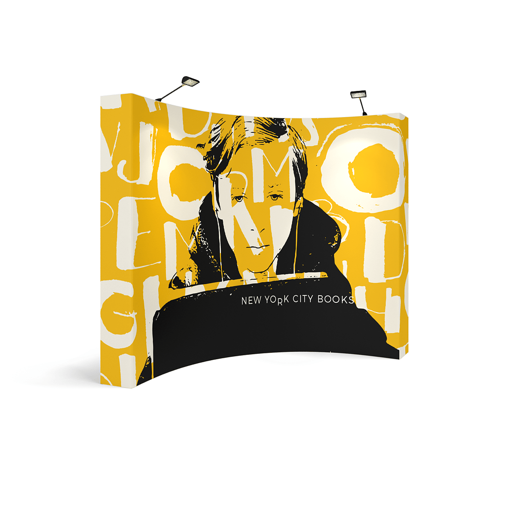 10ft x 8ft OneFabric® Curved Pop Up Display w/ End Caps (Graphic Only) - All4Displays