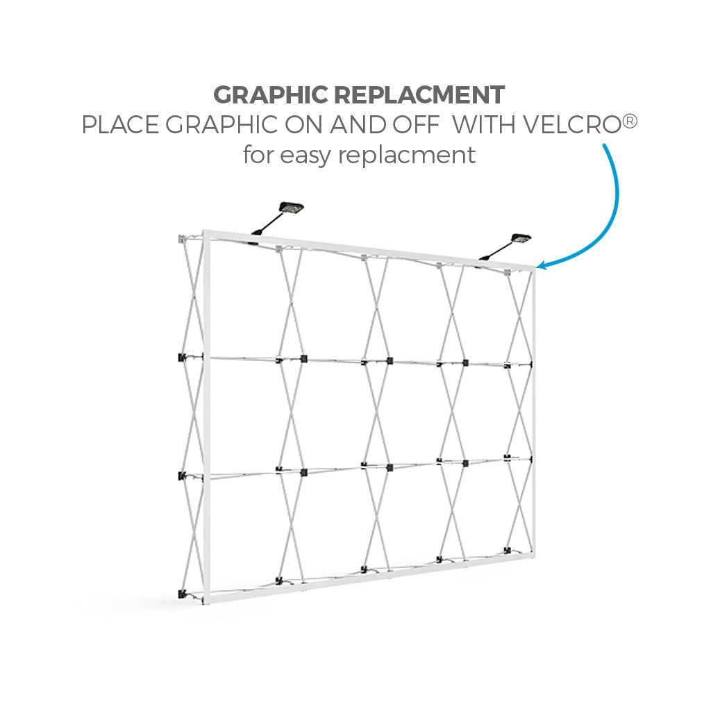 10ft x 8ft OneFabric® Straight Pop Up Display w/ End Caps (Graphic Package) Kit 1 - All4Displays