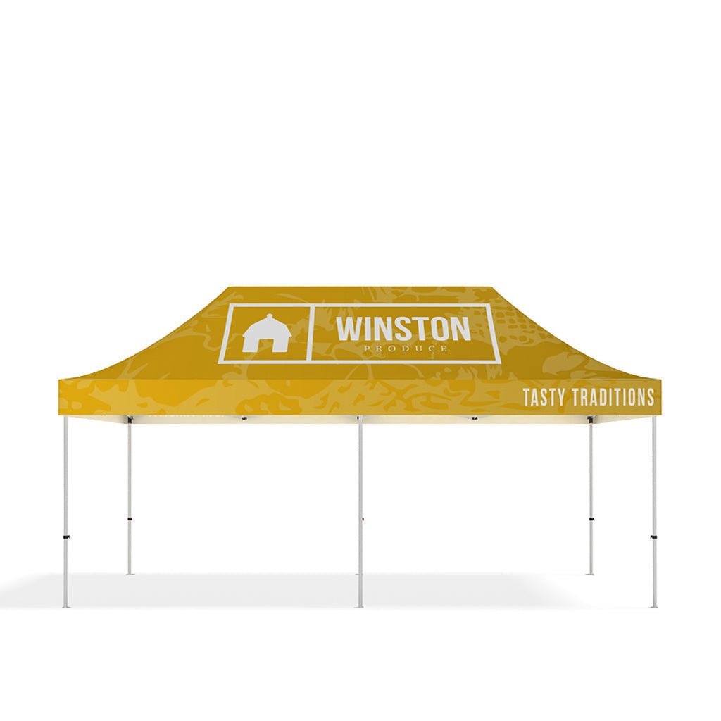 20ft Pop - up Canopy Tent Double - sided w/ (1) Full Wall and (2) Half Walls (Graphic Package) - All4Displays