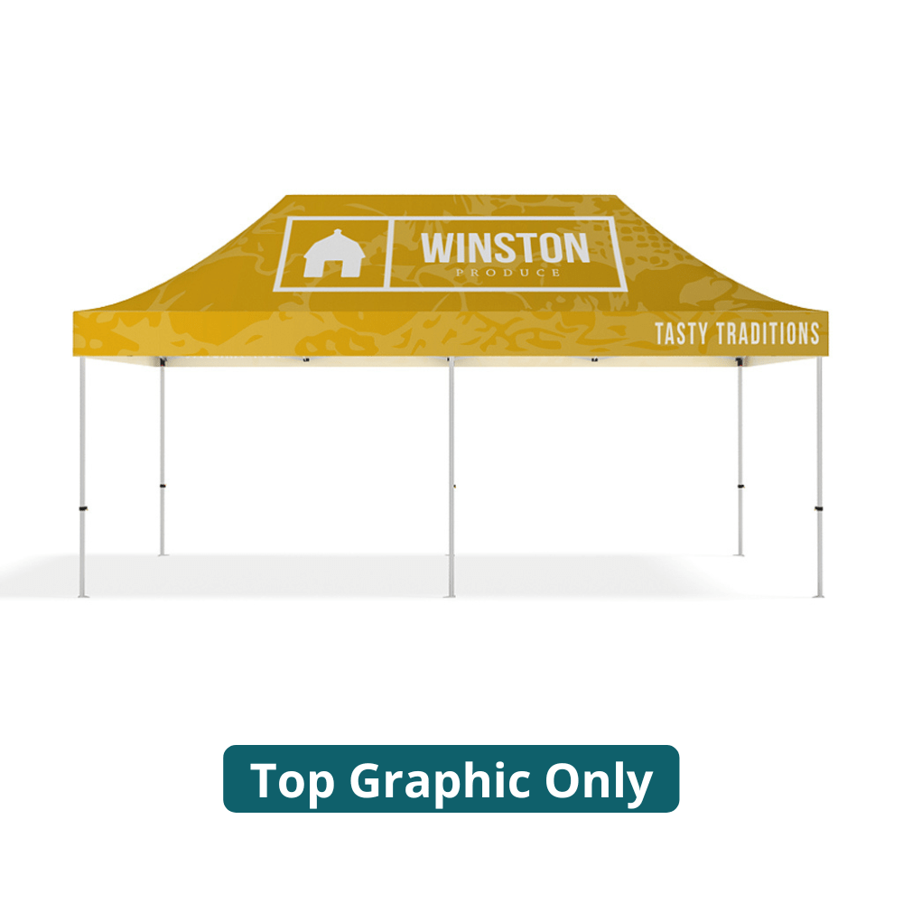 20ft Pop - up Canopy Tent Single Sided (Top Graphic Only) - All4Displays