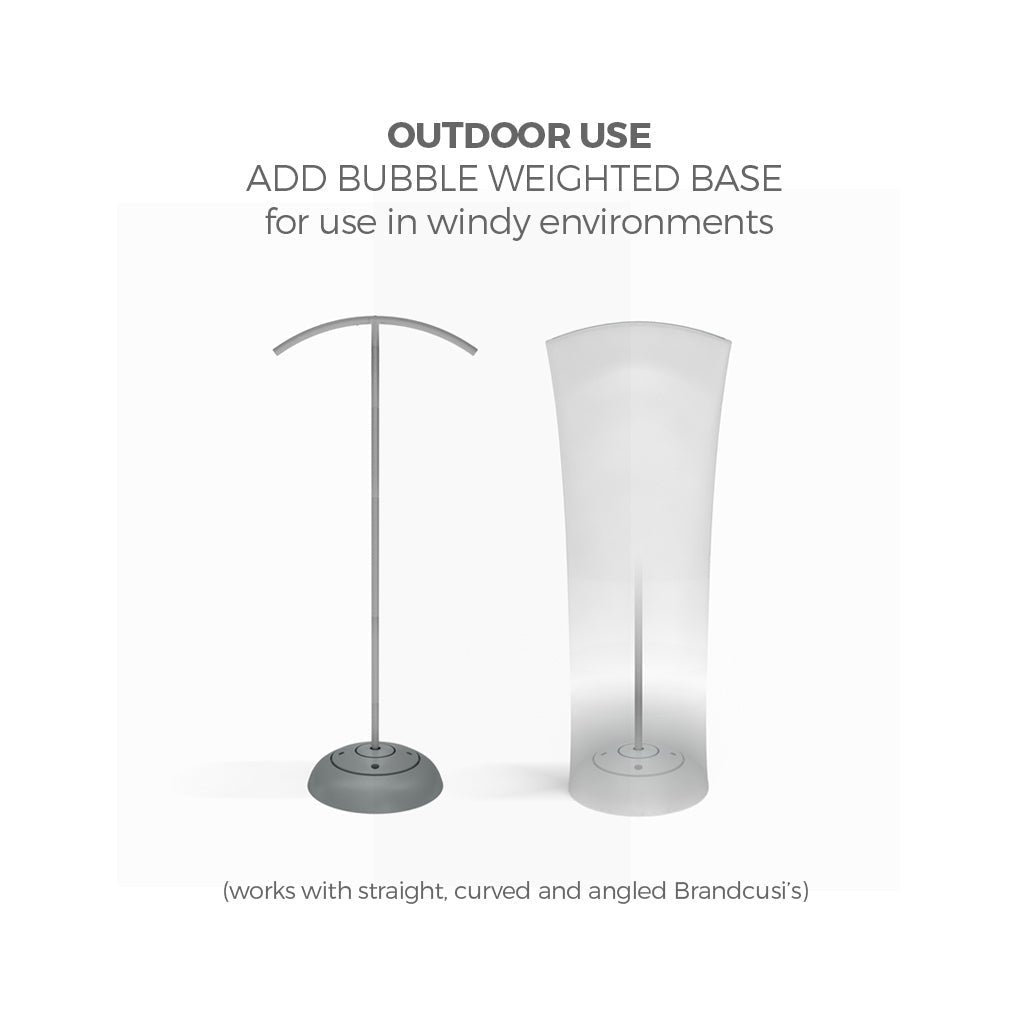 32in x 78in Outdoor Brandcusi® Angled Banner Stand (Frame Only w/Bubble Round Base) - All4Displays