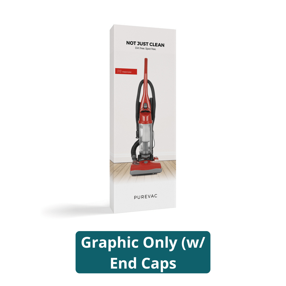 3ft x 8ft OneFabric® Straight Pop Up Display w/ End Caps (Graphic Only) - All4Displays
