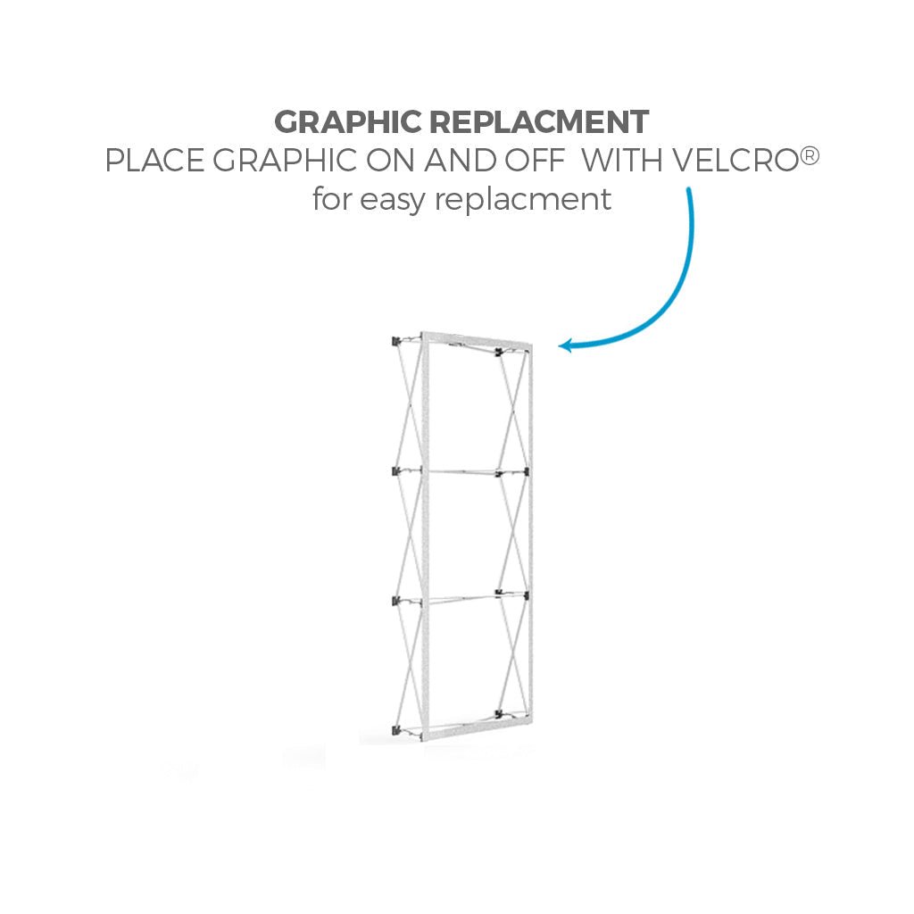 3ft x 8ft OneFabric® Straight Pop Up Display w/ End Caps (Graphic Only) - All4Displays