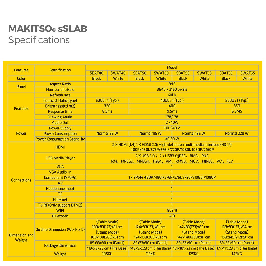 40in Makitso® Sslab - 4K UHD Digital Signage Table Top and Kiosk - All4Displays