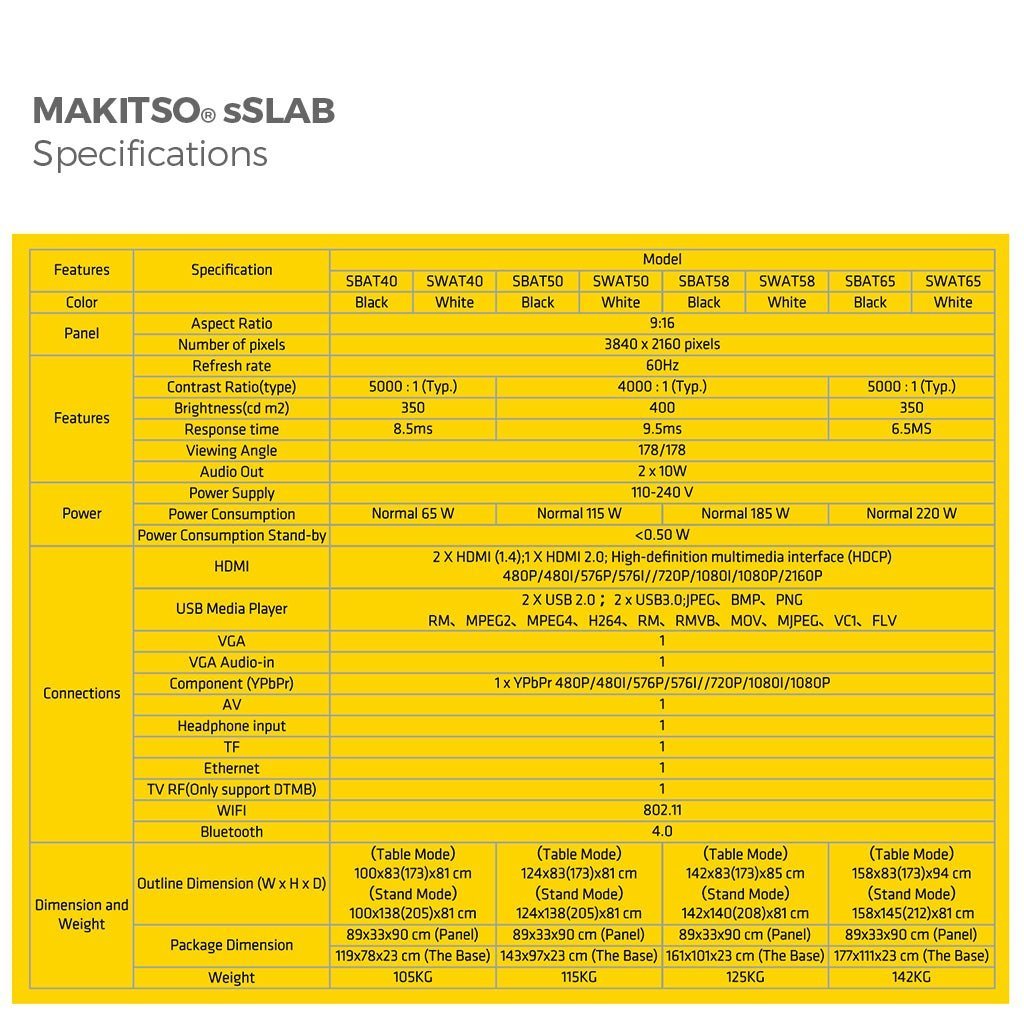 40in Makitso® Sslab - 4K UHD Digital Signage Table Top and Kiosk - All4Displays