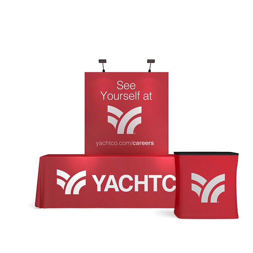 5ft x 5ft OneFabric® Straight Pop Up Tabletop Display w/ End Caps (Graphic Only) - All4Displays