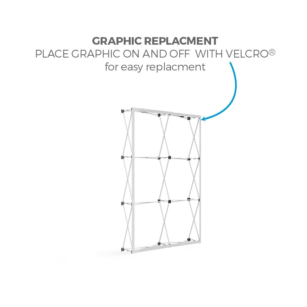 5ft x 8ft OneFabric® Straight Pop Up Display w/o End Caps (Graphic Only) - All4Displays