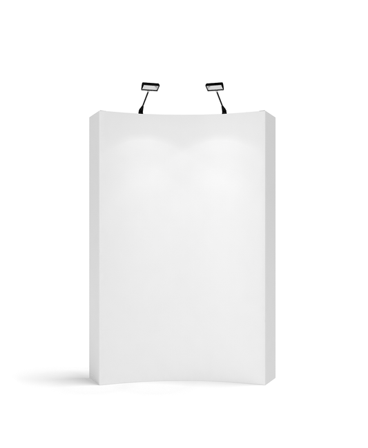 8ft x 5ft OneFabric® Curved Pop Up Display w/ End Caps (Graphic Package) - All4Displays