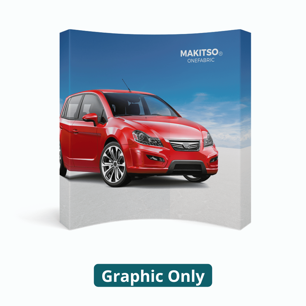 8ft x 8ft OneFabric® Curved Pop Up Display w/ End Caps (Graphic Only) - All4Displays