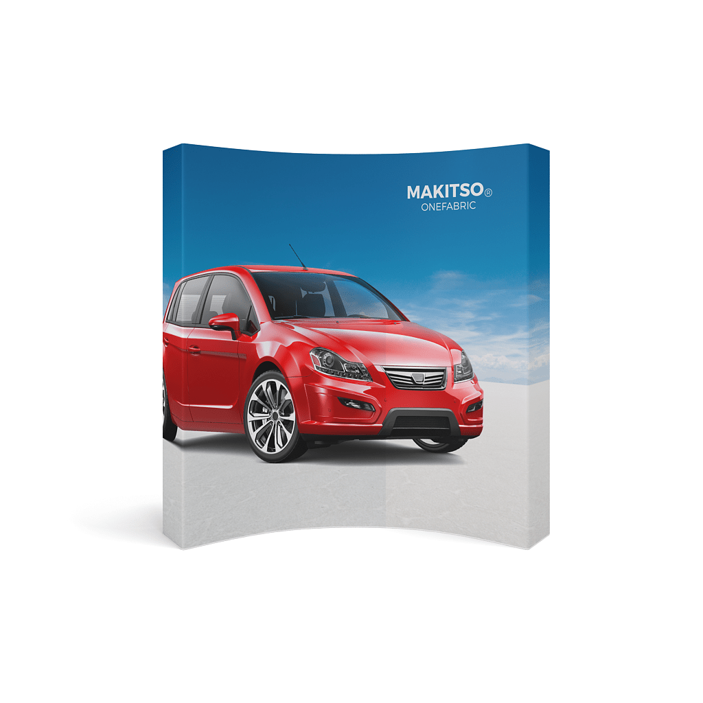 8ft x 8ft OneFabric® Curved Pop Up Display w/ End Caps (Graphic Package) Kit 2 - All4Displays