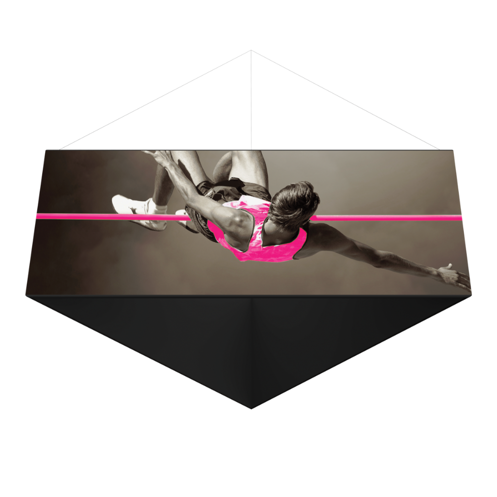 8ft x 6ft Formulate Master 3D Hanging Structure Triangle Single-Sided w/ Printed Bottom (Graphic Package)