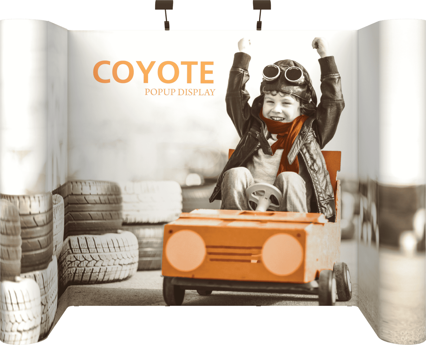 20ft x 8ft Horseshoe Coyote Full Graphic Mural Display (Graphic Package) 5x3 Fast Kit