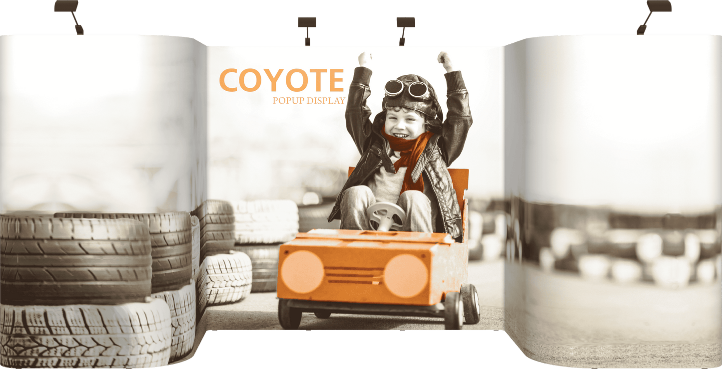 20ft x 8ft Horseshoe Deluxe Coyote Full Graphic Mural Display (Graphic Package) 11x3 Fast Kit