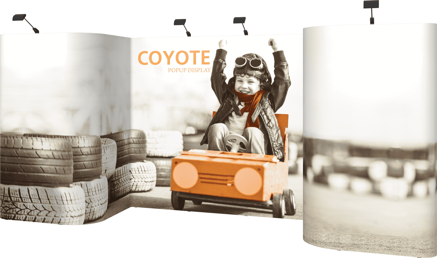 20ft x 8ft Horseshoe Deluxe Coyote Full Graphic Mural Display (Graphic Package) 11x3 Fast Kit