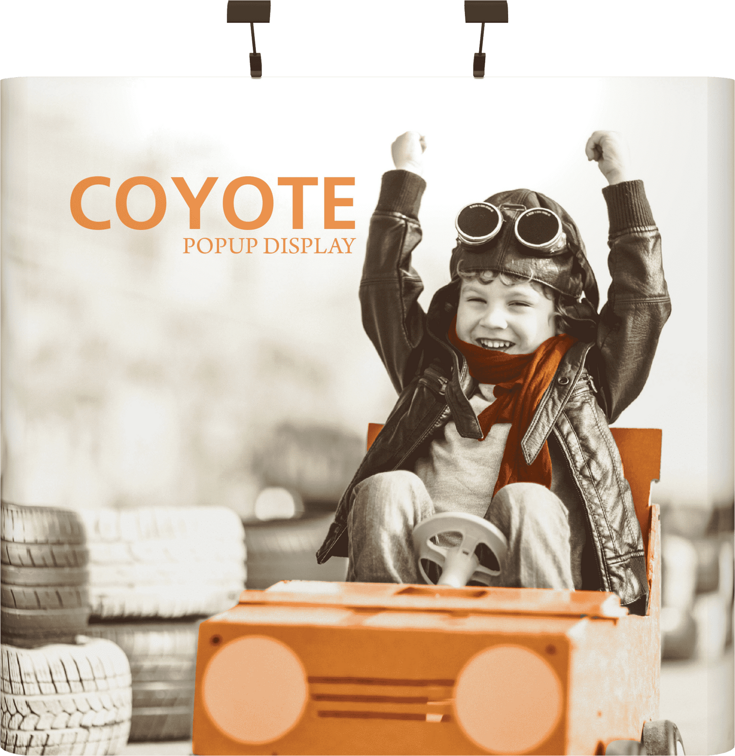 8ft x 8ft Coyote Straight Full Graphic Mural Display (Graphic Package) 3x3 Fast Kit