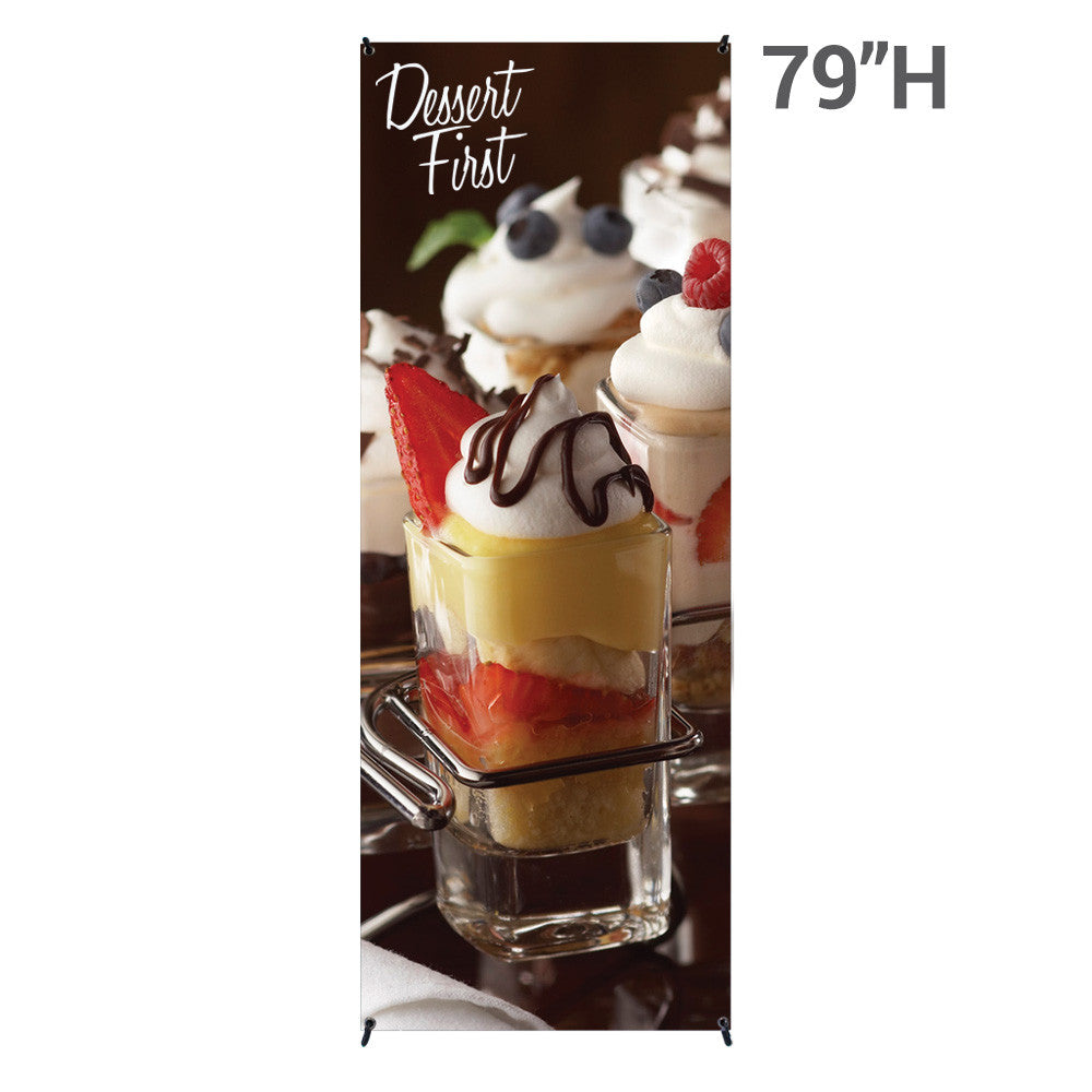 Econom-X Banner Stand - Large, 31.5"w x 79"h Scrim Vinyl Graphic Package (Stand & Graphic)