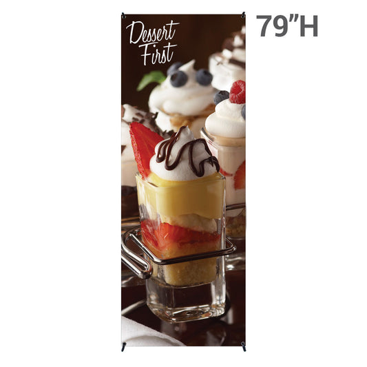 Econom-X Banner Stand - Large, 31.5"w x 79"h Scrim Vinyl Graphic Package (Stand & Graphic)