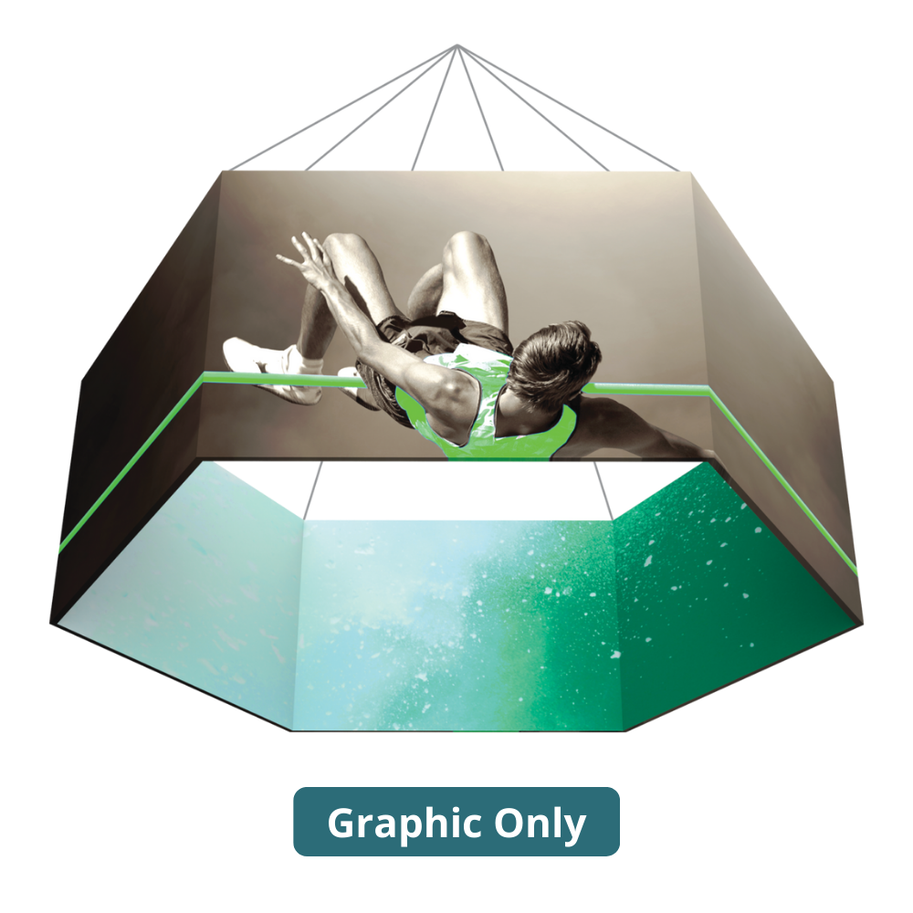 16ft x 2ft Formulate Master 3D Hanging Structure Hexagon Double-Sided (Graphic Only)