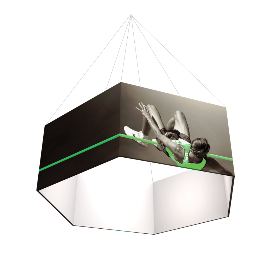 14ft x 5ft Formulate Master 3D Hanging Structure Hexagon Single-Sided w/ Open Bottom (Graphic Package)