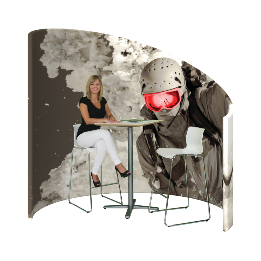 8ft x 7ft Formulate C-Shaped Wall Tension Fabric Structure Double-Sided (Graphic Package)