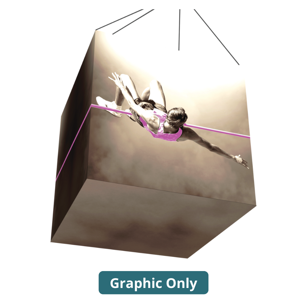 4ft x 4ft Formulate Master 3D Backlit Hanging Structure Cube Single-Sided (Graphic Only)