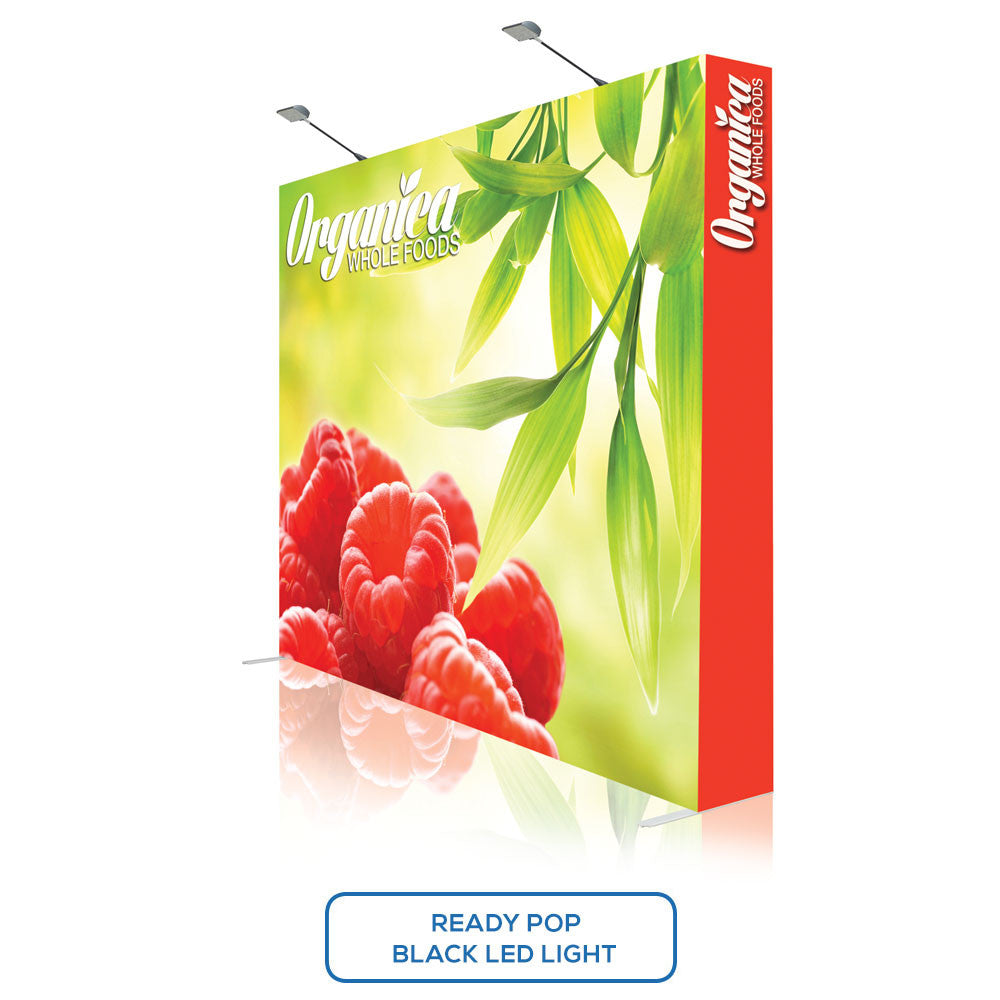 10ft x 8ft Large Ready Pop Fabric Display Straight Single-Sided w/ Endcaps (Graphic Package)