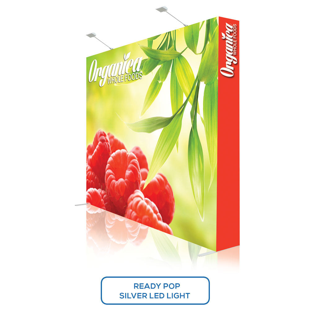 10ft x 8ft Large Ready Pop Fabric Display Straight Single-Sided w/ Endcaps (Graphic Package)