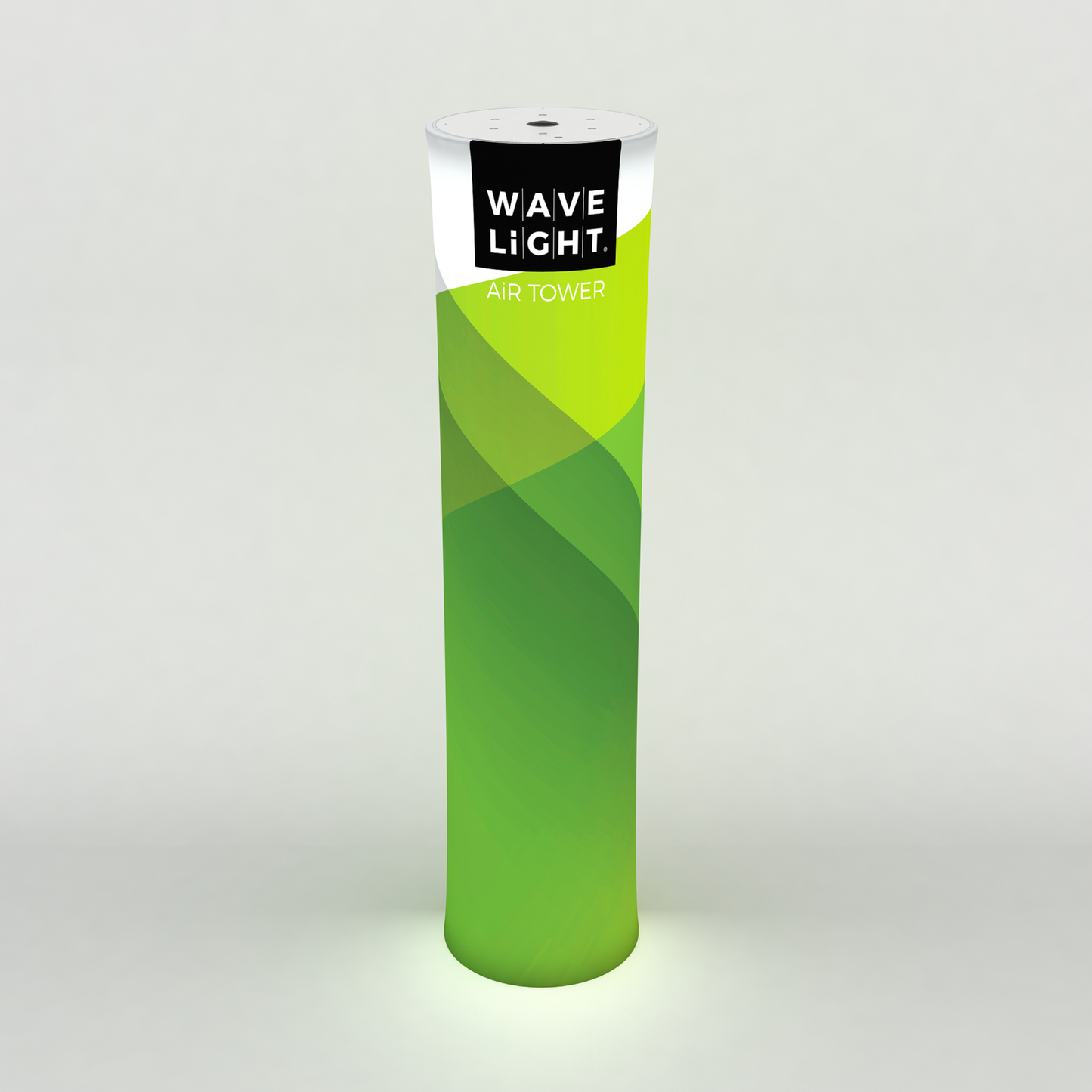 Tall 10ft lightbox tower display with vivid color graphics