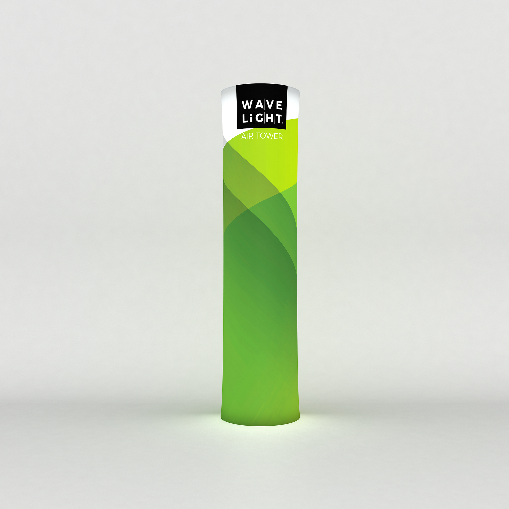 10ft portable LED light tower with bold messaging for expos
