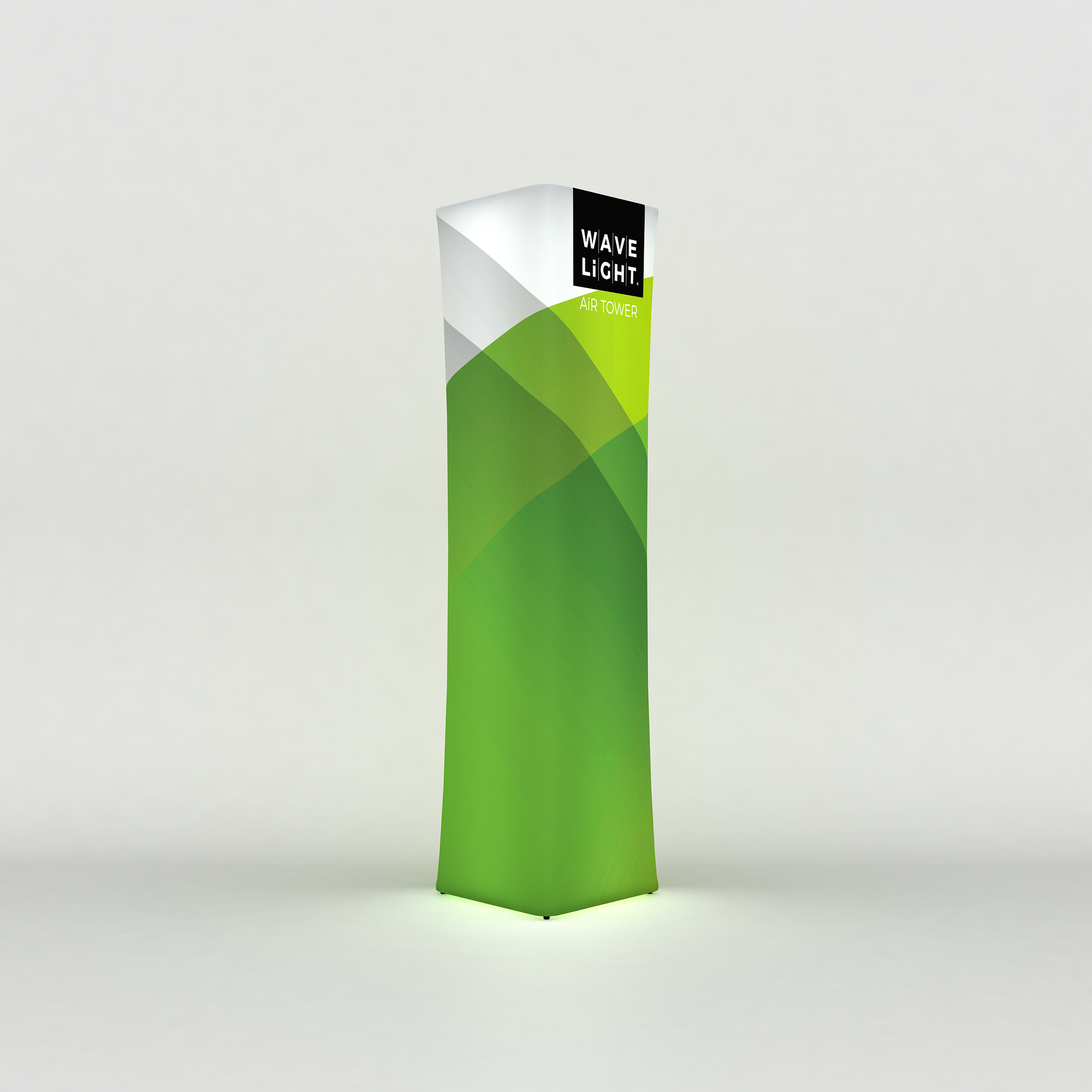 WaveLight Air Backlit Inflatable Square Tower 10ft height at trade show