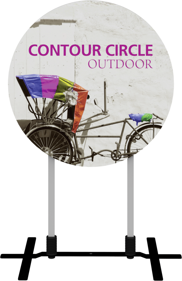 3ft Contour Outdoor Sign Circle Plate Base (Hardware Only)