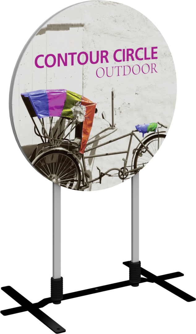 3ft Contour Outdoor Sign Circle Plate Base Single-Sided (Graphic Package)