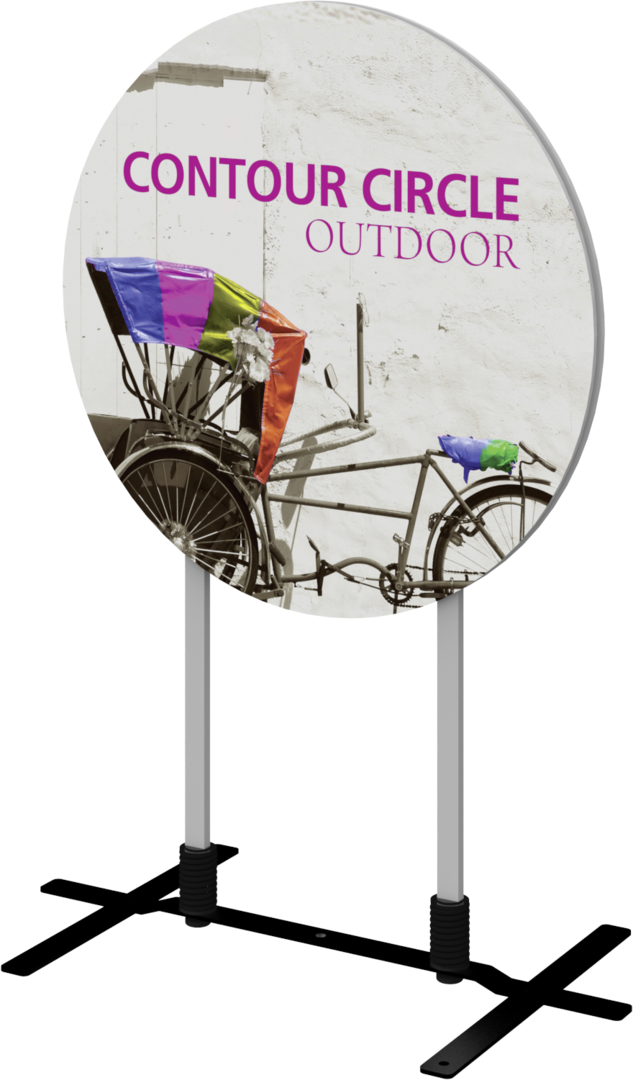 3ft Contour Outdoor Sign Circle Plate Base (Hardware Only)