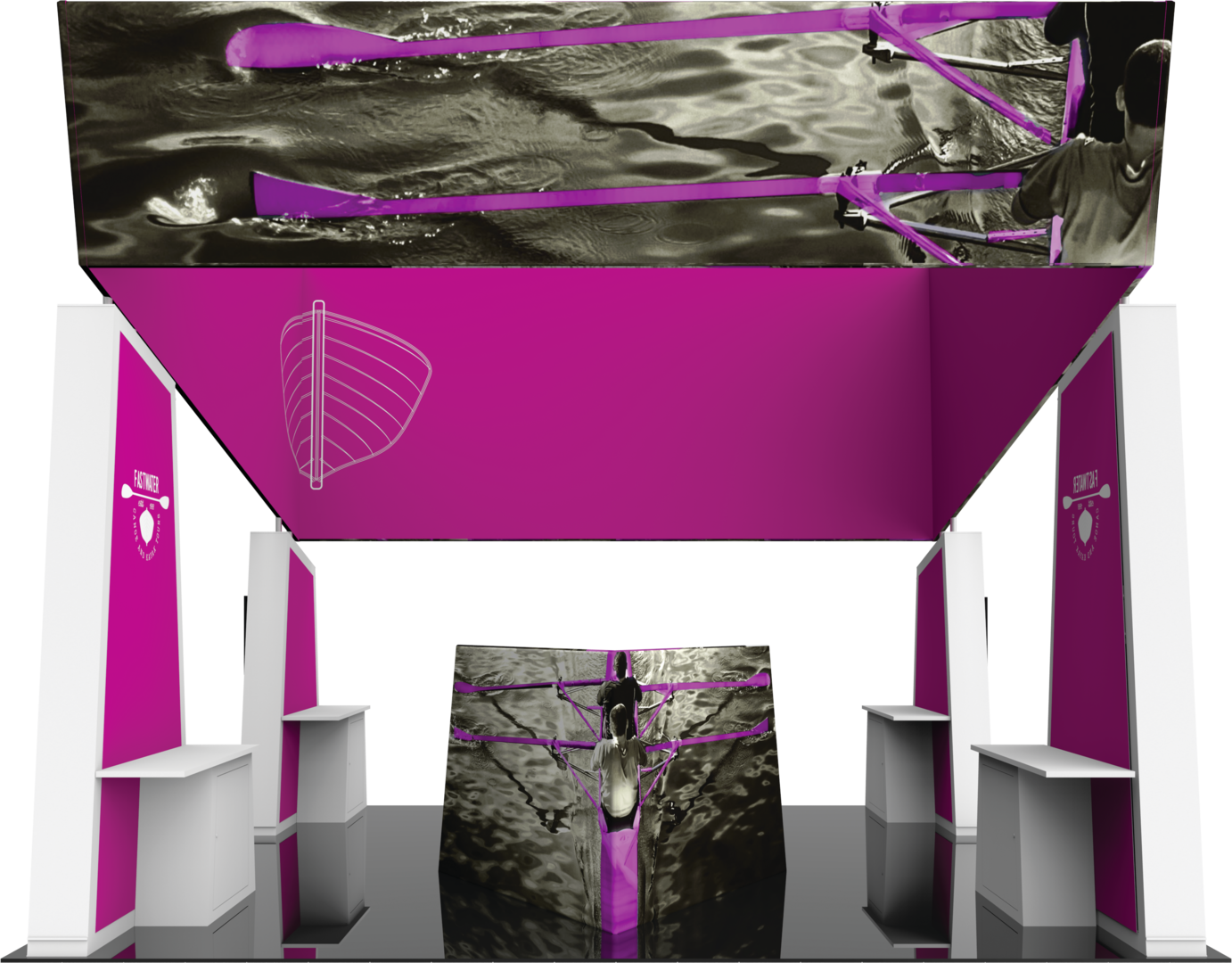 20ft x 20ft Formulate Fusion Island Booth Kit 11 Fabric Tower (Hardware Only)