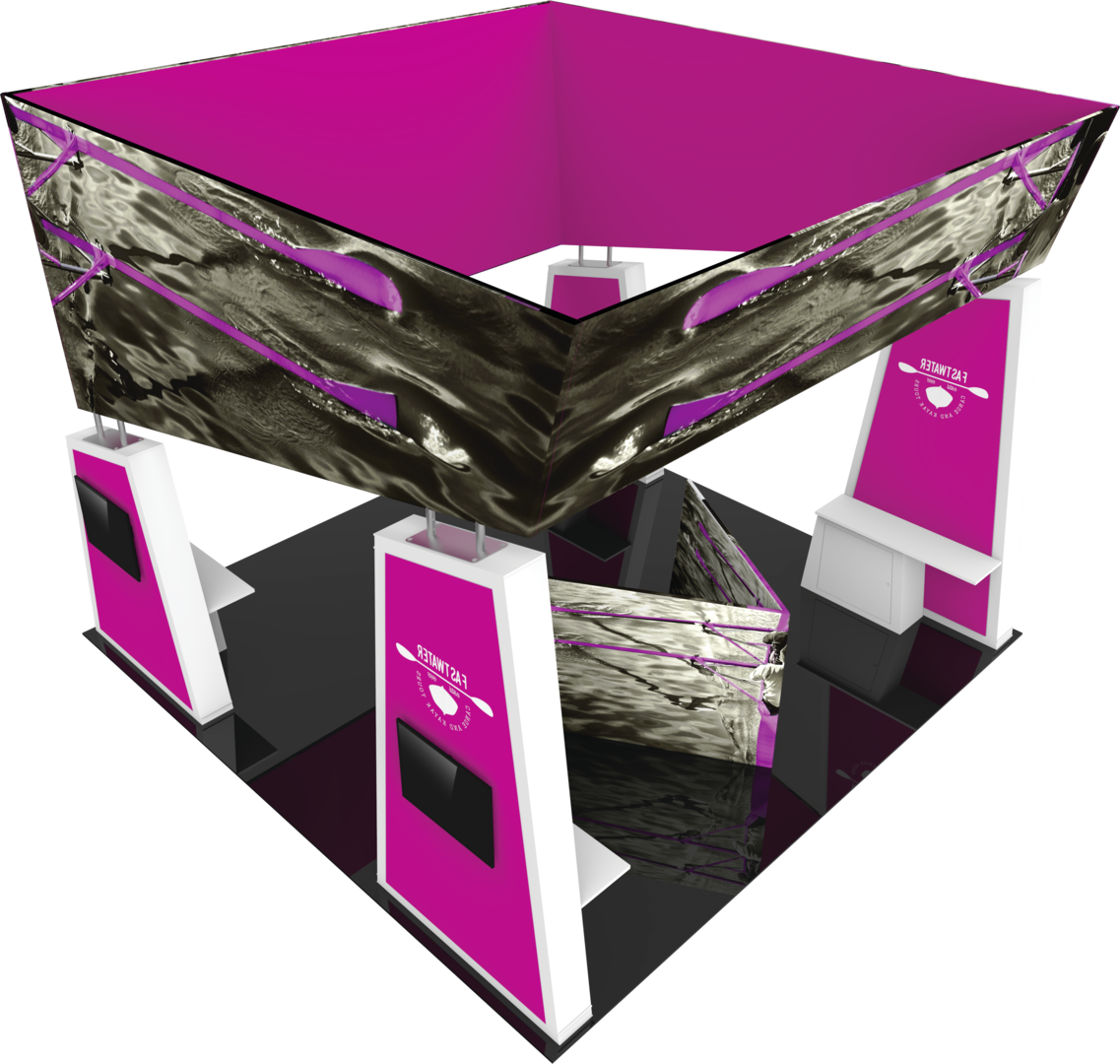 20ft x 20ft Formulate Fusion Island Booth Kit 11 Fabric Tower (Hardware Only)
