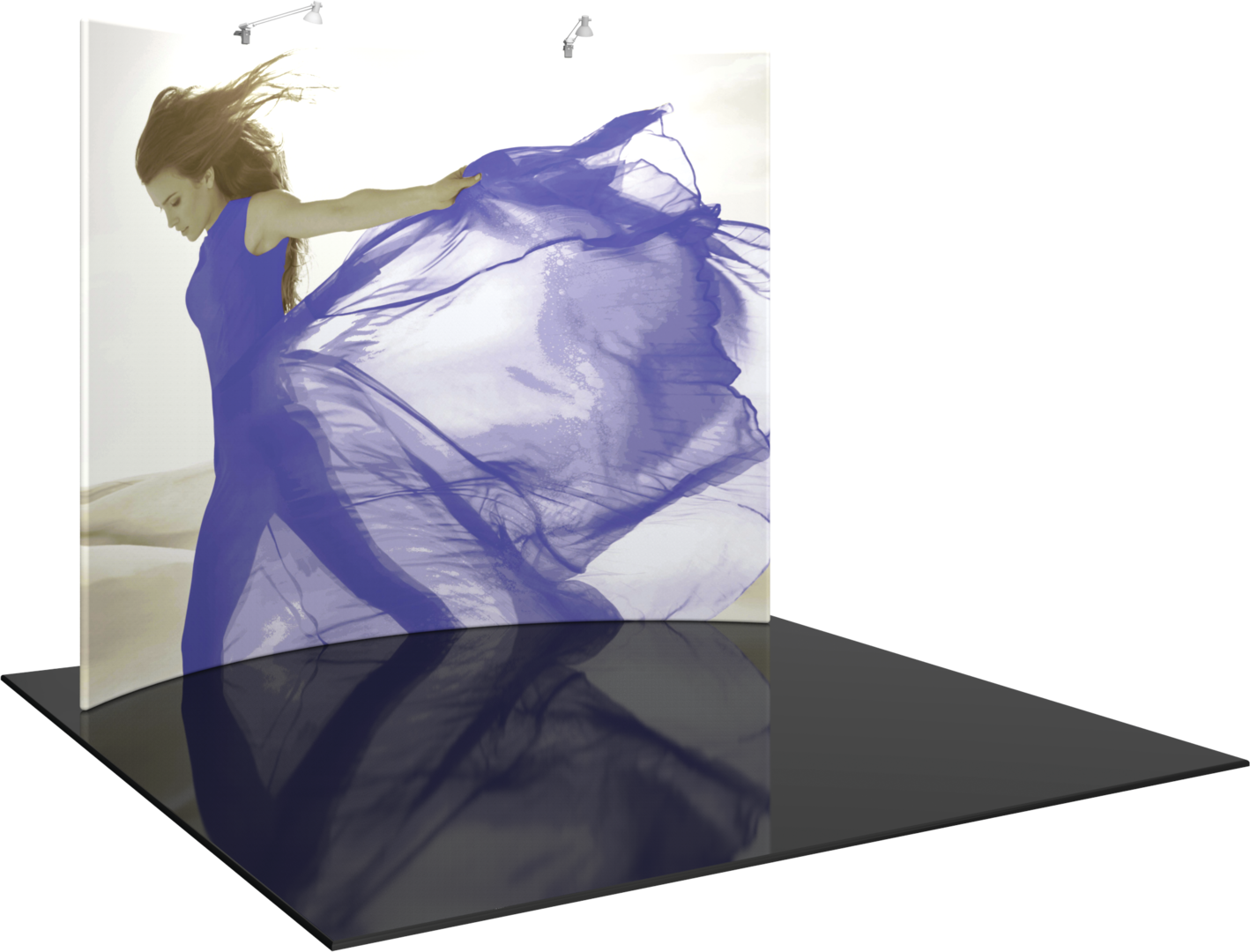 10ft x 8ft Formulate Master HC2 Horizontal Curve Fabric Backwall Graphic w/ Backer (Graphic Package)