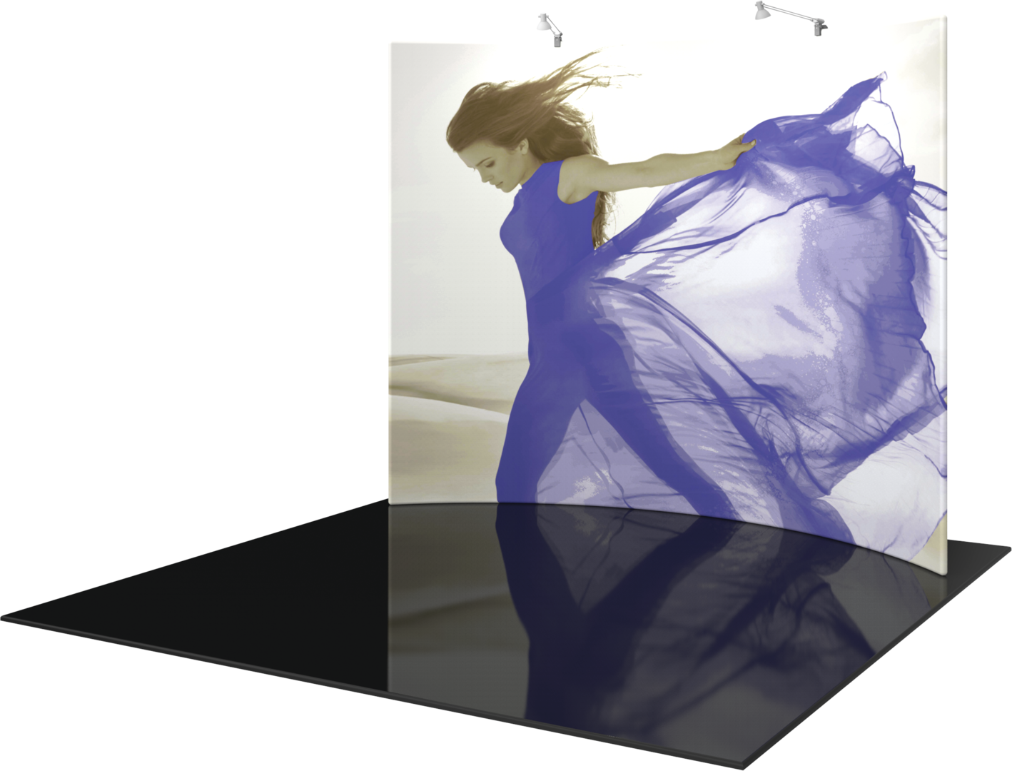 10ft x 8ft Formulate Master HC2 Horizontal Curve Fabric Backwall Graphic w/ Backer (Graphic Package)