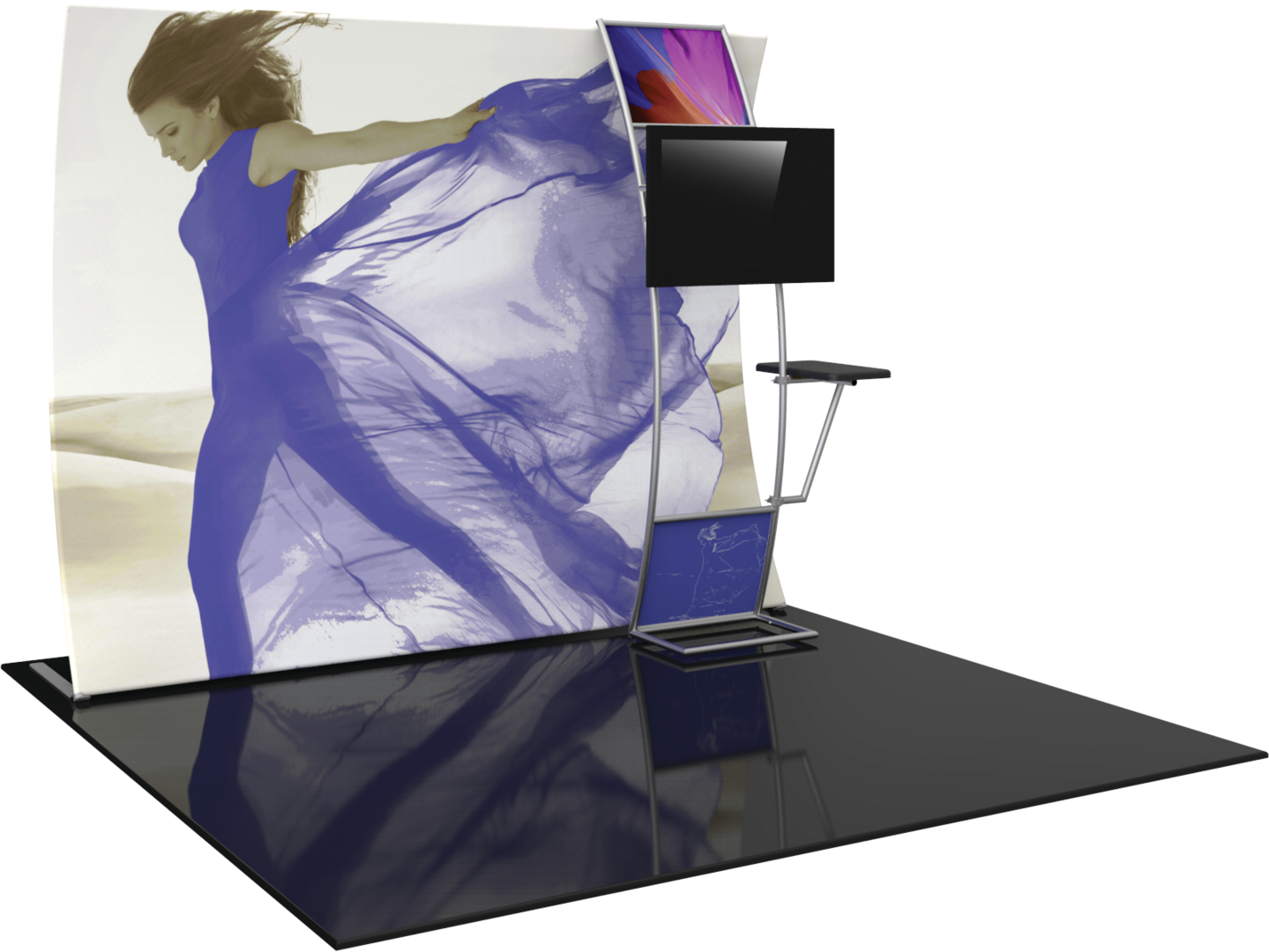 10ft x 8ft Formulate Master VC9 Vertical Curve Fabric Backwall Graphic w/ Backer (Graphic Package)