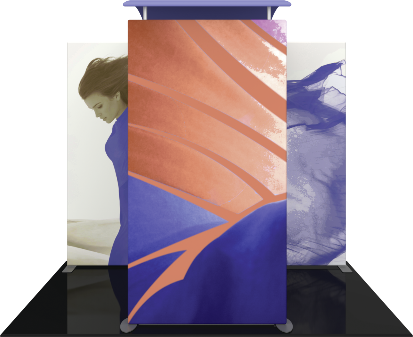 4.5ft x 8ft Formulate Master Backwall Accent 06 Canopy w/ Custom Graphic & Tabletop (Hardware Only)