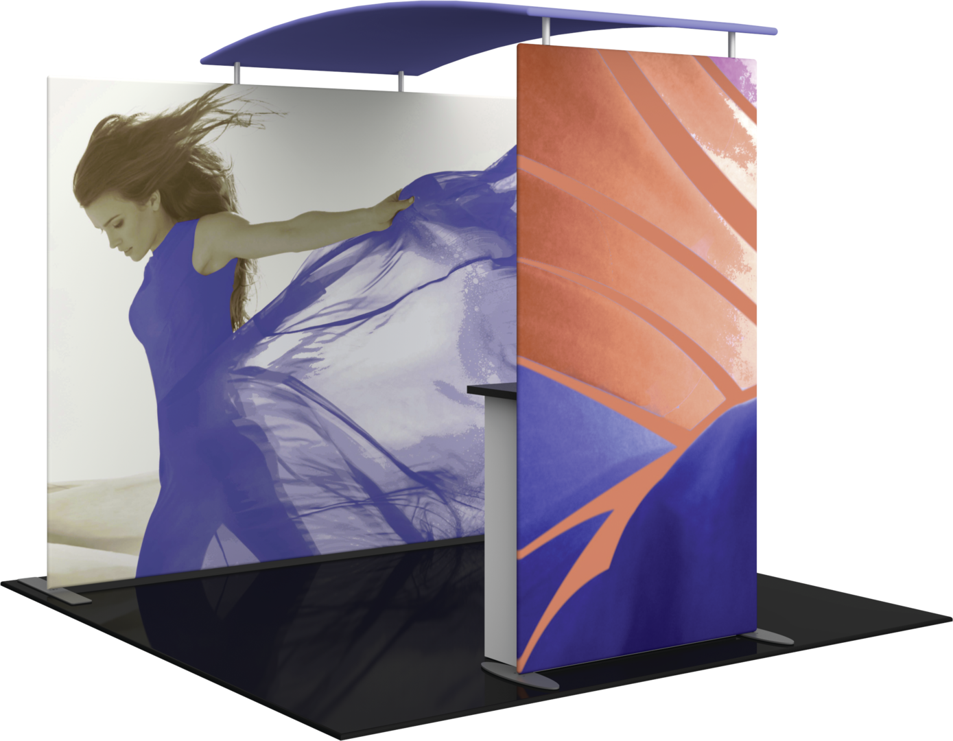 4.5ft x 8ft Formulate Master Backwall Accent 06 Canopy w/ Custom Graphic & Tabletop (Hardware Only)